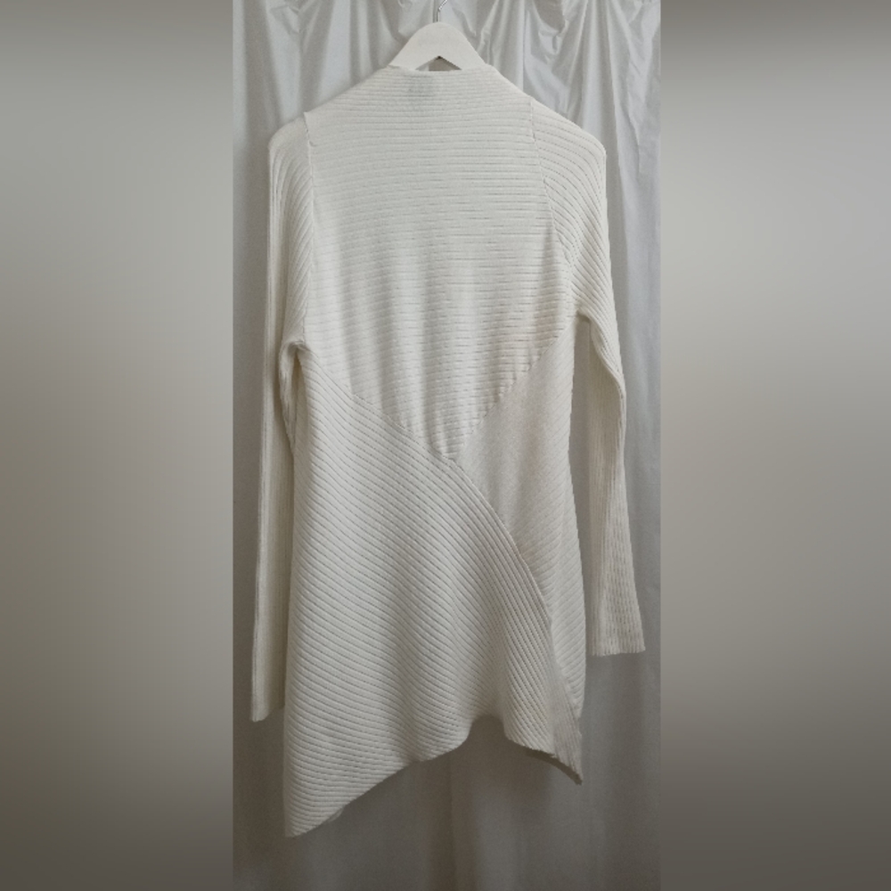 Worthington Waterfall Front Peplum Open Asymmetric Cardigan Sweater - Size: L - Picture 4 of 9